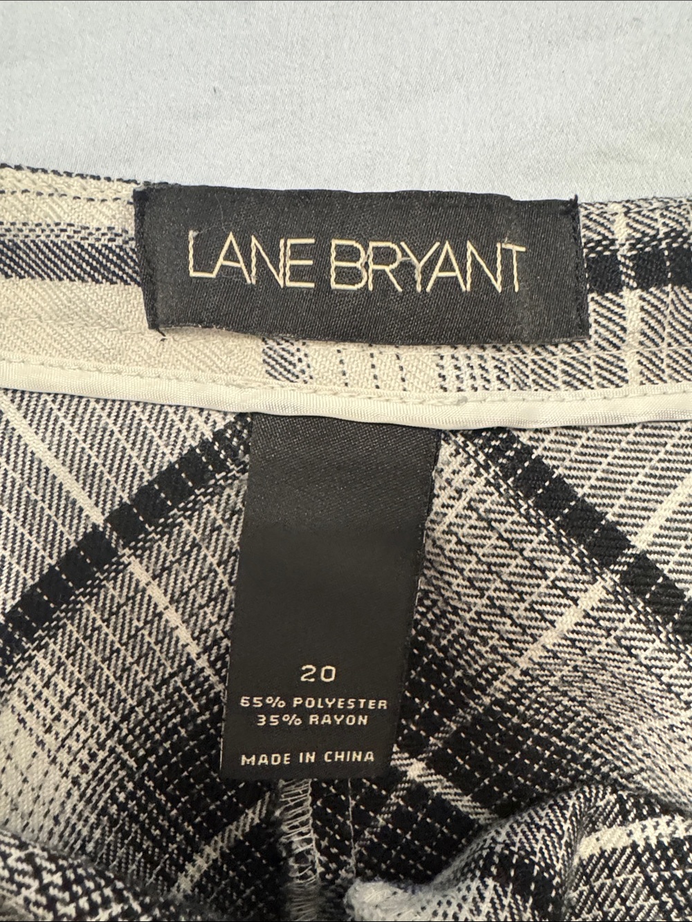 Lane Bryant Plaid Bias Cut Maxi Skirt Black Gray White Size 20 - Picture 2 of 8